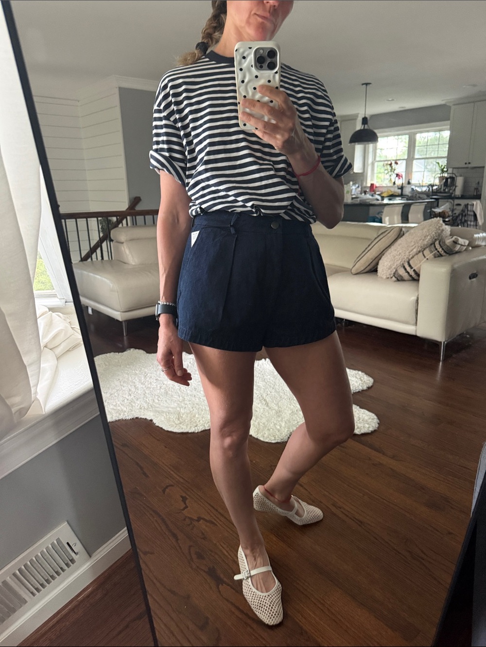 Zara Dark Blue Denim High-Waist Women's Shorts